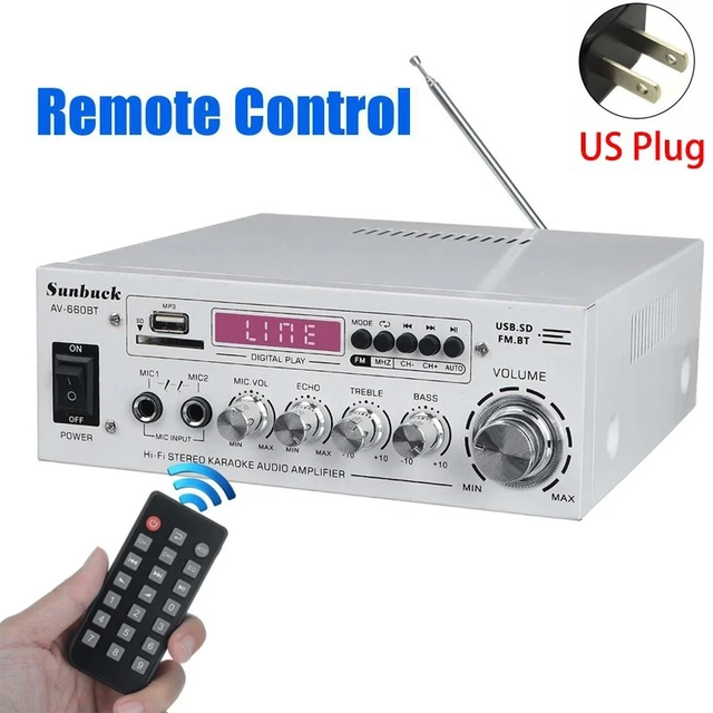 Factory Direct Sale AV-660BT 120W Two-channel Car Audio  Amplifier  Wide Voltage Compatibility Karaoke Amplifier Home