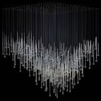 Luminaire suspendu en cristal de verre en forme de goutte d'eau Firelux personnalisé haut de gamme pour hôtel de luxe, villa, escalier, salon