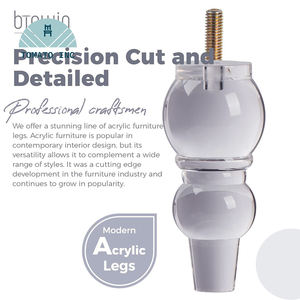 Pieds de meubles modernes nordiques de luxe en acrylique transparent pour lit, banc, console, armoire, canapé - Style nordique moderne - Product Image 3