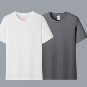 Мужская Женская хлопковая футболка с коротким рукавом и круглым вырезом, 100