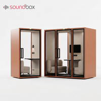 Cabine de bureau insonorisée extensible avec réduction du bruit pour usage en centre commercial, école, supermarché, hall - Pod de travail moderne pour réunions et ventes