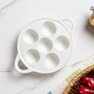 Plat de cuisson d'<span class=keywords><strong>escargot</strong></span> créatif de Style français, nouveau produit, Buffet du marché, plaque d'<span class=keywords><strong>escargot</strong></span> à 6 compartiments en <span class=keywords><strong>porcelaine</strong></span>, 2023 - Product Image 1