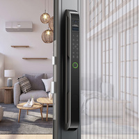 Cerradura Inteligente Biométrica TT Lock, Cerradura Digital con Conexión WiFi, Tarjeta de Memoria, Puerta de Vidrio, Manija de Aleación de Aluminio, Lector de Huellas Dactilares