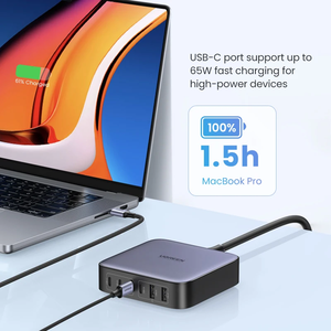 อะแดปเตอร์ชาร์จโทรศัพท์ USB C 200W Nexode 6 พอร์ต GaN PD ชาร์จเร็ว พร้อมสายชาร์จ 3 ฟุต รุ่น CD271 200W GaN PD สำหรับ I - Product Image 4