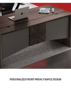 Escritorio de oficina de madera de lujo moderno, diseños de mesa Ceo Boss High Tech Executive Ceo Desk, muebles de oficina - Product Image 6