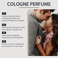 Eau de Cologne Woody pour Homme 50ml Parfum Longue Durée Flacon Carré Transparent Bouchon Doré Vaporisateur Unisexe Expédition depuis l'Entrepôt International