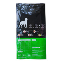 Pochette debout de 15kg 20kg Sac d'emballage alimentaire pour animaux de compagnie à fond plat et à gousset latéral personnalisé
