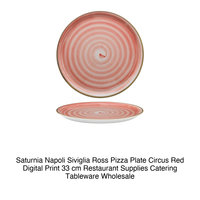 Assiette à pizza Napoli Siviglia Ross Ø 33 cm Circus Red Saturnia Impression numérique