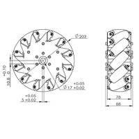 Un ensemble de 8 pouces 203mm 14128 aluminium Mecanum roue 4 pièces avec roulements à rouleaux