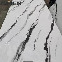 Panneau décoratif en marbre UV en gros, revêtement de surface imperméable, couleur personnalisée, pour murs d'atelier et meubles
