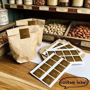 Custom Food Sticker Art Paper <b>Label</b> for Nut Fruit Package Art Paper Sticker for Food Bottle Food Packaging <b>Label</b> Jar Sticker - Product Image 1