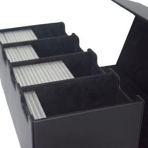 Boîte de rangement innovante en cuir PU noir pour cartes de collection, capacité 90+ cartes, chargement par le haut, pour cartes gradées - Product Image 6