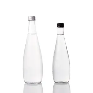 Bottiglia di vetro ad alta pietra focaia su misura 330ml 500 ml750ml per bottiglie di acqua minerale