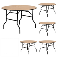 Tables rondes pliantes en contreplaqué pour événements, 5 pieds (150 cm, 1,5 m), pour 8 à 10 personnes, idéales pour banquets, mariages et fêtes, vente en gros