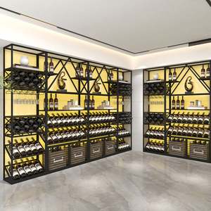 バーの床置きワインラック ヨーロッパスタイル バー グラスディスプレイキャビネット ワイン収納ラック ワインディスプレイラック - Product Image 1