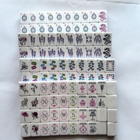 Juego de Mahjong Americano de Acrílico Blanco de Lujo Personalizado de Fábrica ODM, Diseño Floral Vintage para Té de la Tarde, Regalo para Damas, Entretenimiento