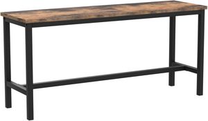Banc de salle à manger en bois, paire de 2, style industriel, structure en acier, pour cuisine, salon, marron rustique noir - Product Image 2