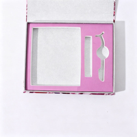 Boîtes d'emballage en carton personnalisées OEM avec logo imprimé UV pour kit de cils, éponge à l'intérieur avec miroir, boîtes à cils pliables pour kit DIY