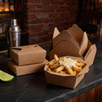 Bol en papier kraft écologique de luxe de 32 oz, biodégradable et recyclable, récipient alimentaire jetable, impression personnalisée pour les restaurants