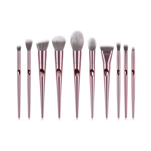 Sıcak satış pembe altın taşınabilir makyaj fırçası takım yaratıcı 10 adet kaş allık göz farı fırçalar beyaz güzellik alet çantası için yüz - Product Image 3
