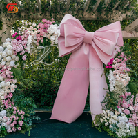 Décoration de fête de mariage élégante, grand nœud géant pour la toile de fond, accessoires pour événements, anniversaires, grand nœud rose