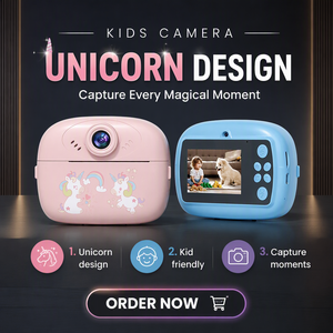 Appareil photo instantané pour enfants en promotion avec carte MicroSD, vidéo HD, grand angle 90°, selfie, écran 2,4 pouces, mise au point fixe - Product Image 4