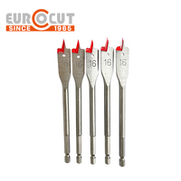EUROCUT Toronto 1/4 "SDS Shank Spade Bit Broca Boiseries Forets Mèche plate pour percer le bois