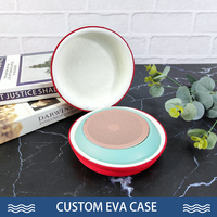 Étui rigide personnalisé en EVA pour haut-parleur Bluetooth sans fil rond rouge (étui seul)