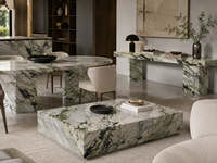 Dalles et carreaux de marbre vert chinois de l'Antiquité pour tables basses, buffets, plans de toilette, murs de douche, rebords de fenêtre et encadrements de portes
