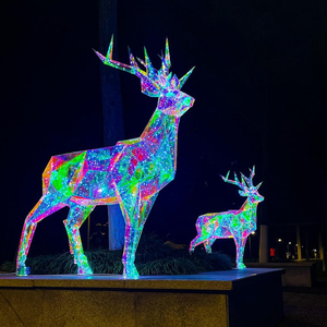 Sculpture de renne lumineuse de Noël, lampes LED RGB, commande par application, étanche IP68, alimentation <span class=keywords><strong>AC</strong></span>, Noël en extérieur - Product Image 4