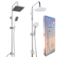 Ensemble de Douche Extérieure de Plafond avec Robinet Mitigeur Effet Pluie, Système de Douche de Luxe avec Douchette à Main pour Salle de Bain