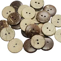 Botões redondos de côco natural personalizados, 2 buracos, marrom, concha