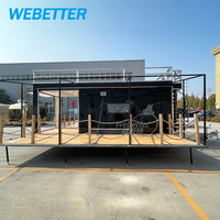 WEBETTER Café Van Food Trailer 2 Story Mobile Bar Trailer Food Caravan Food Truck Restaurant entièrement équipé avec escalier