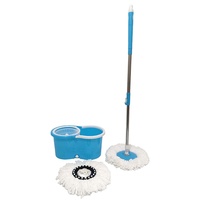 Serpillère rotative en microfibre plastique à 360 degrés avec essoreuse et seau pour le nettoyage des sols, ensemble seau de nettoyage magique en acier inoxydable