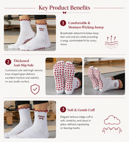 Chaussettes de yoga à volants pour femmes, antidérapantes, pour studio de Pilates, avec logo personnalisé