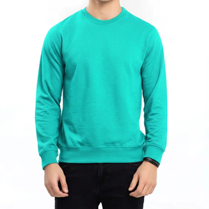 เสื้อสเวตเชิ้ตผู้ชายผ้าฟลีซคอตตอน 100% ระบายอากาศได้ดี พร้อมโลโก้ด้านหน้าแบบกำหนดเอง วัสดุทนทาน แห้งเร็ว และดีไซน์รักษ์โลก - Product Image 1