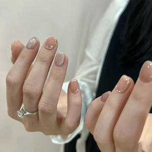 Handmade Wearable <b>Nails</b> Wholesale Crystal Cat Eye Xiaohongshu Hot-Selling Brightening Tips Removable Fake <b>Nail</b> Stickers - Product Image 3