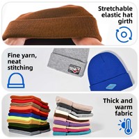 Bonnet tricoté en acrylique chaud de haute qualité avec revers, unisexe, pour adulte, décontracté, pour sports d'hiver en extérieur, courant