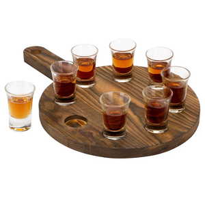 <span class=keywords><strong>Plateau</strong></span> de <span class=keywords><strong>service</strong></span> rond en bois avec finition peinte, personnalisé pour 8 verres à shot, bière, <span class=keywords><strong>whisky</strong></span>, cocktail - Product Image 3