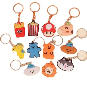 Free giveaway Souvenir promotional gifts item portable 2D 3D Cute animal rabbit cow soft PVC keychain custom Keyring