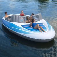Personnalisé Énorme 6 Personnes Gonflable Bay Breeze Bateau Île Flottante PVC Rivière Radeau Gonflable Hermétique Bateau de Fête
