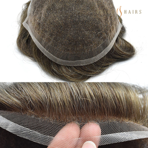 Système de remplacement capillaire pour hommes Q6, base en dentelle française fine, 100% cheveux humains Remy indiens bouclés, postiches de 6 pouces - Product Image 5