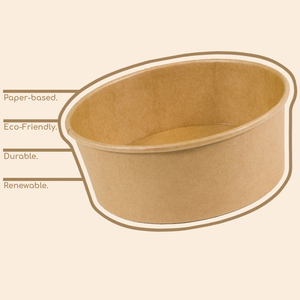 Tamanho diferente do fabricante 750 marrom banheira Kraft papel tigela com Pe grosso - Product Image 5