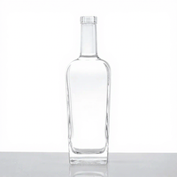 Carafe carrée en verre mat transparente personnalisée pour vodka, whisky, liqueur, brandy, tequila, modèle montagne
