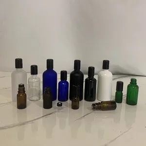 Hengjian 5ml 10ml 15ml 20ml 30ml 50ml 100ml âmbar preto azul rolo garrafa de vidro rolo em aço bola óleo essencial perfume garrafa