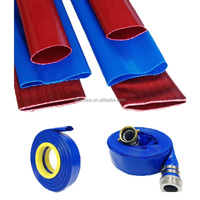 Tuyau plat en PVC bleu de 4 pouces, longueur 100 m, tuyau d'irrigation agricole flexible en plastique de haute qualité avec une pression de 6 bars