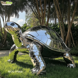 Jardín o estanque decoración espejo <span class=keywords><strong>de</strong></span> <span class=keywords><strong>acero</strong></span> inoxidable escultura <span class=keywords><strong>de</strong></span> tortuga <span class=keywords><strong>de</strong></span> Metal - Product Image 2