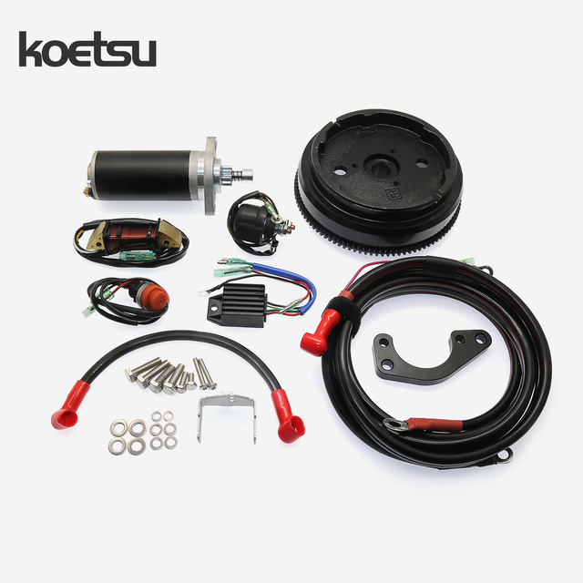 KOETSU Gasoline Electric Start Kit for Tohatsu 18HP 2-Stroke Outboard Motors 3G2-06091-1 350-76010-0 350-76011-0