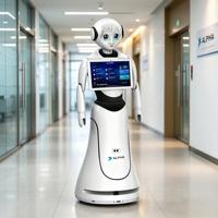13.3 İnç Dokunmatik Ekranlı Çok Dilli Sesli OEM İnsansı Alice Yapay Zeka Resepsiyon Rehberi Robotu