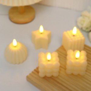 Luz de vela electrónica <span class=keywords><strong>LED</strong></span> Little Rubik's Cube Star Pumpkin Lantern Luces de Navidad Velas <span class=keywords><strong>LED</strong></span> sin llama de vinilo sin llama - Product Image 6